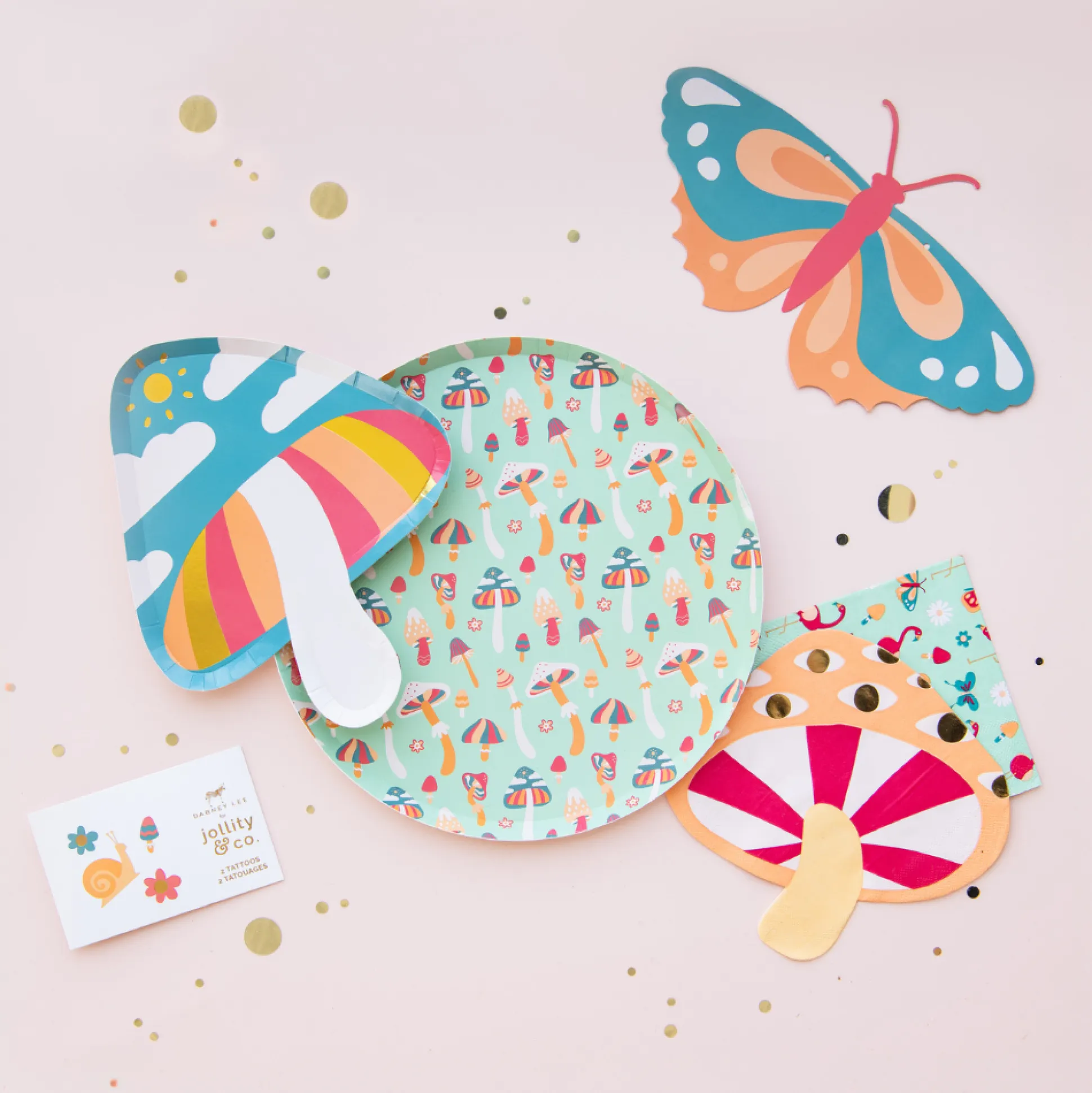 Alice Mushroom Dessert Plate, Pack of 8