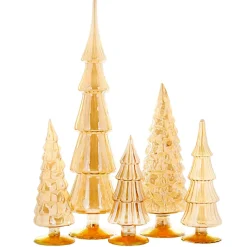 Amber Hue Trees, Set of 5