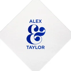 Ampersand Couple Coasters, Blue Foil