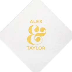 Ampersand Couple Coasters, Gold Foil