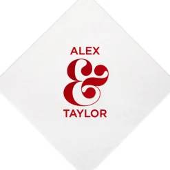 Ampersand Couple Coasters, Red Foil