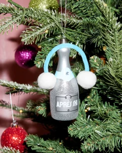 Après Ski Ornament - silver glitter ornament