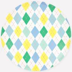 Argyle Dinner Plates (x 8)