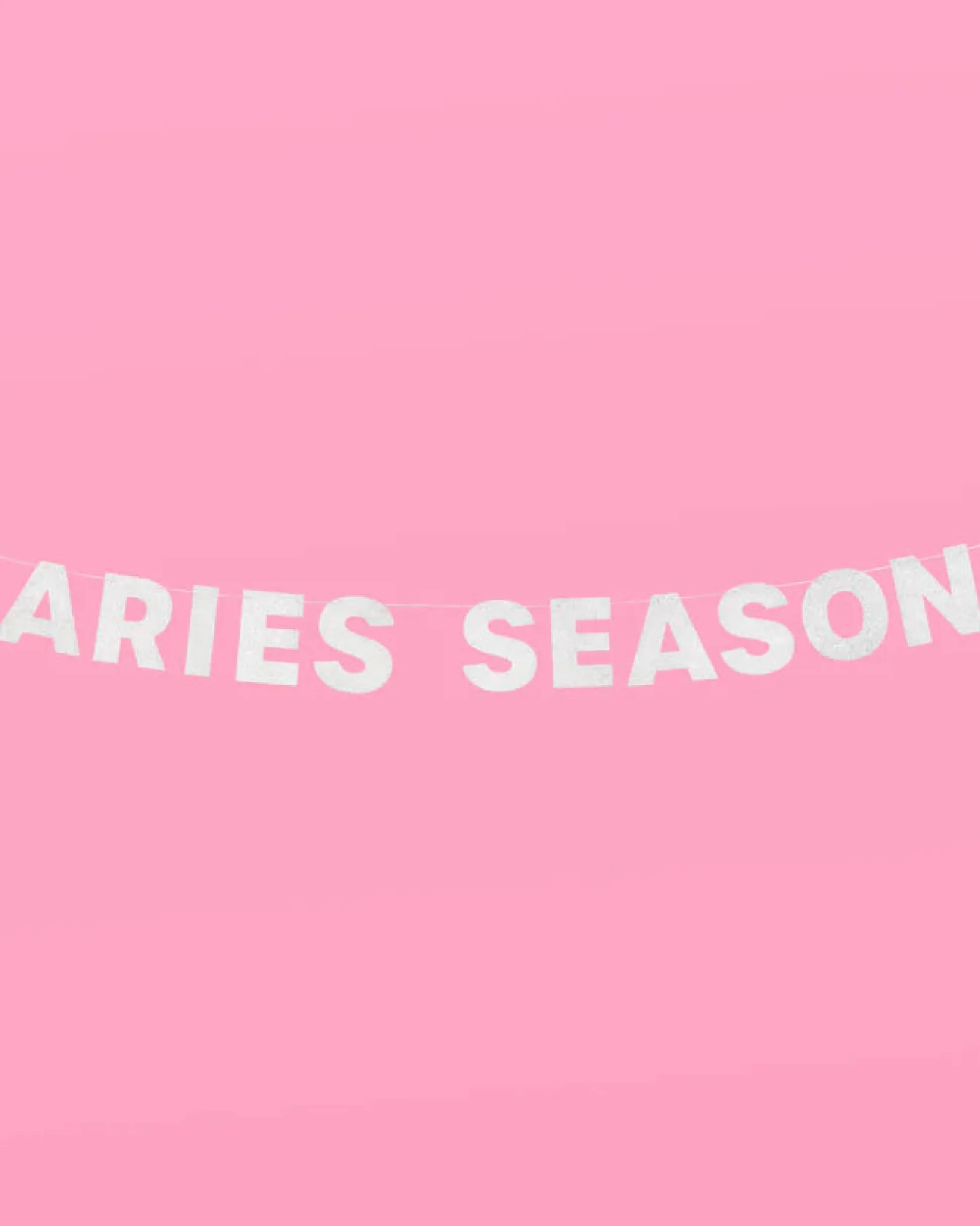 Aries Season Banner - Silver Glitter Banner