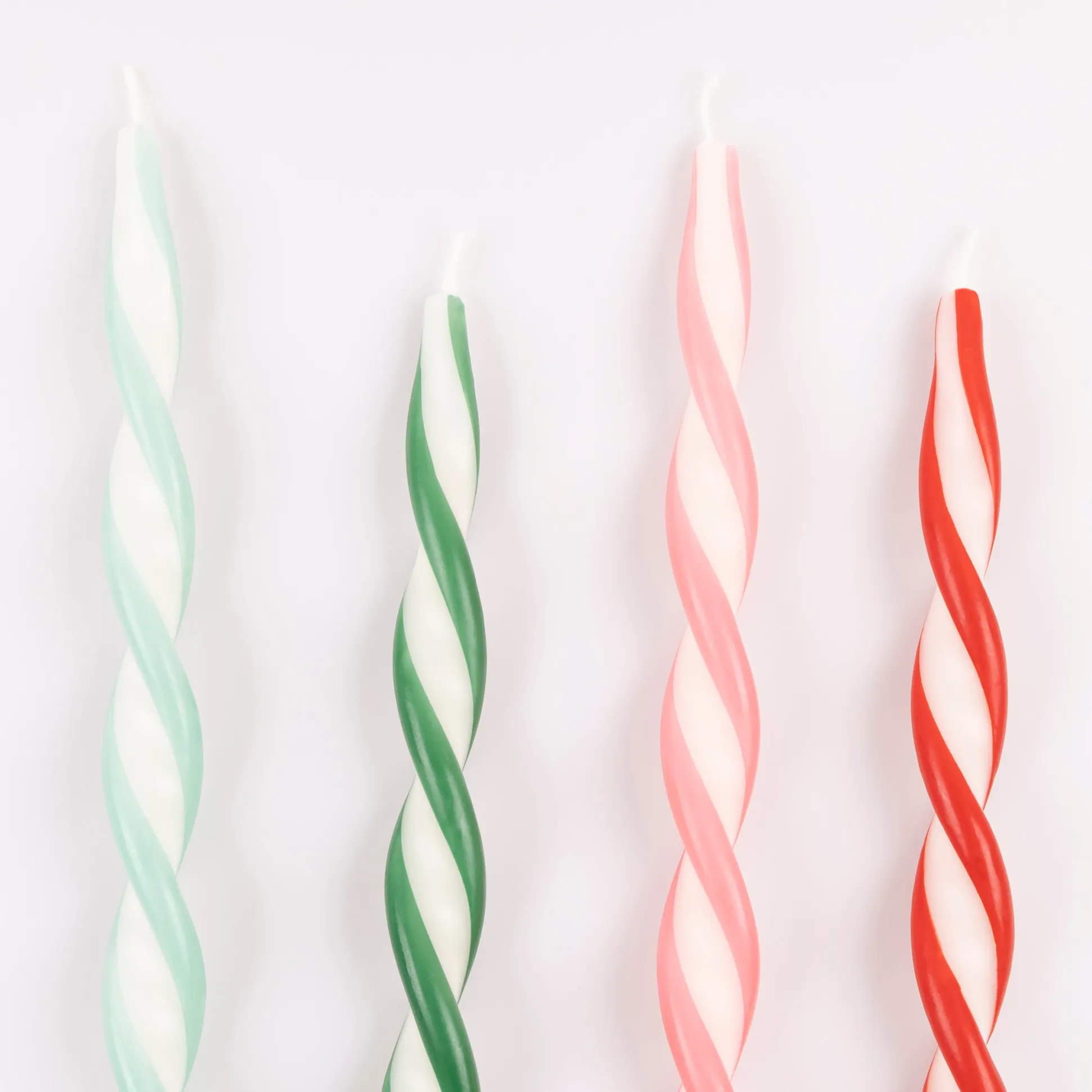 Assorted Stripe Twist Candles, Pack of 4