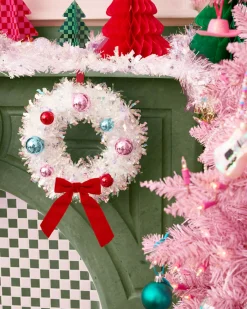 A White Christmas Wreath - white iridescent mini wreath