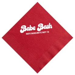 Babe Bash Personalized Napkin, White Foil