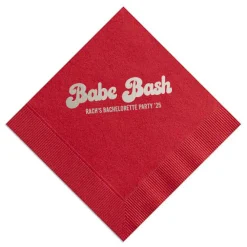 Babe Bash Personalized Napkin, Silver Foil
