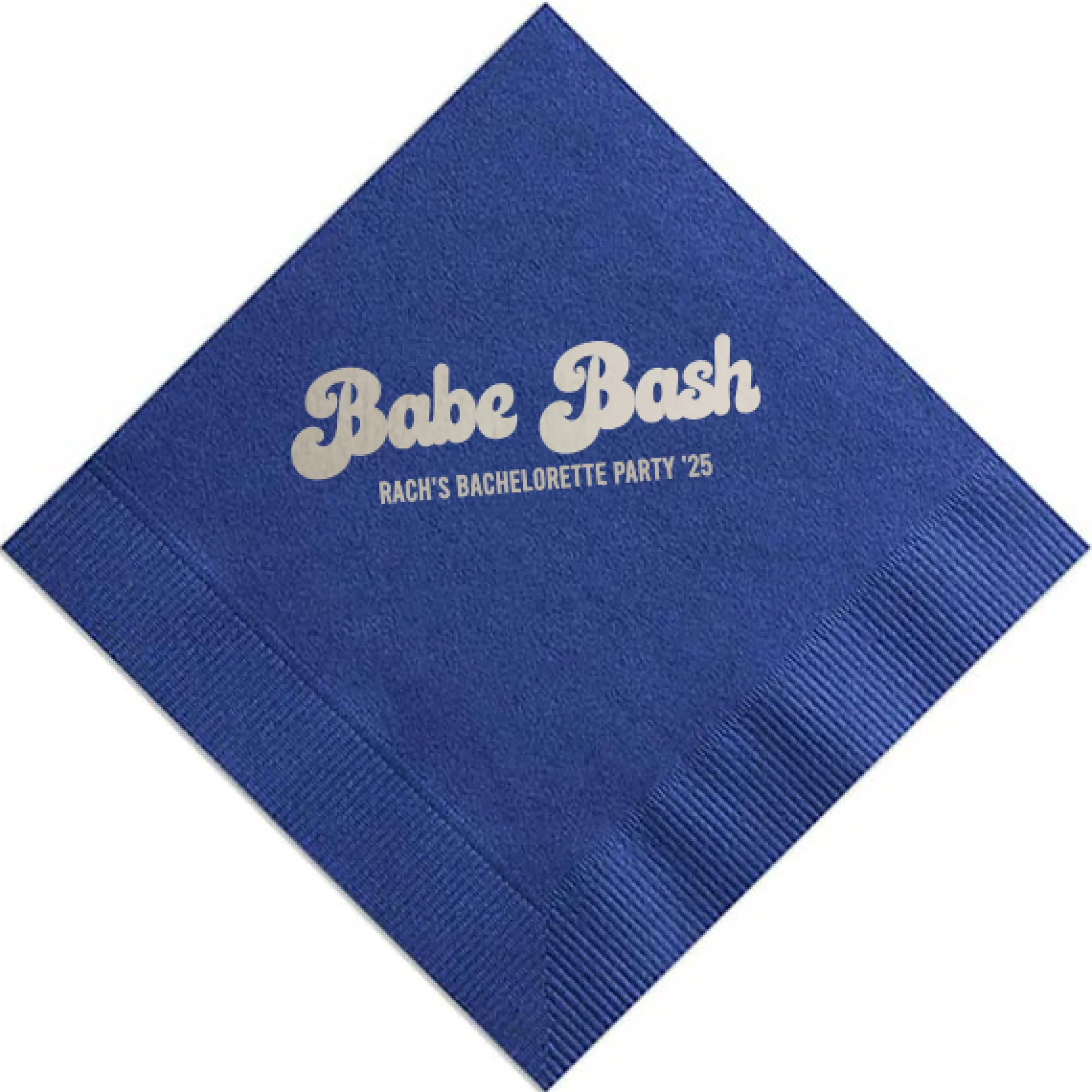 Babe Bash Personalized Napkin, Silver Foil