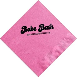 Babe Bash Personalized Napkin, Black Foil