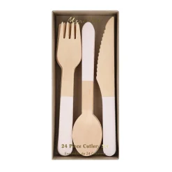 Ballet Slipper Pink Wooden Cutlery Set, Pack of 24