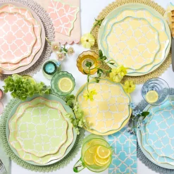 Bamboo Pattern Dinner Plates (x 8)