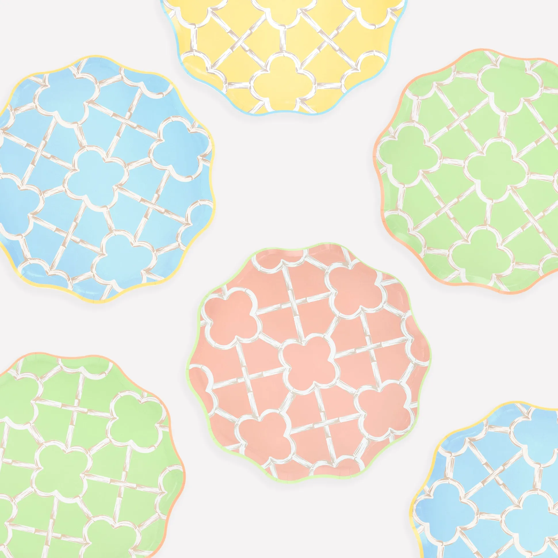 Bamboo Pattern Side Plates (x 8)