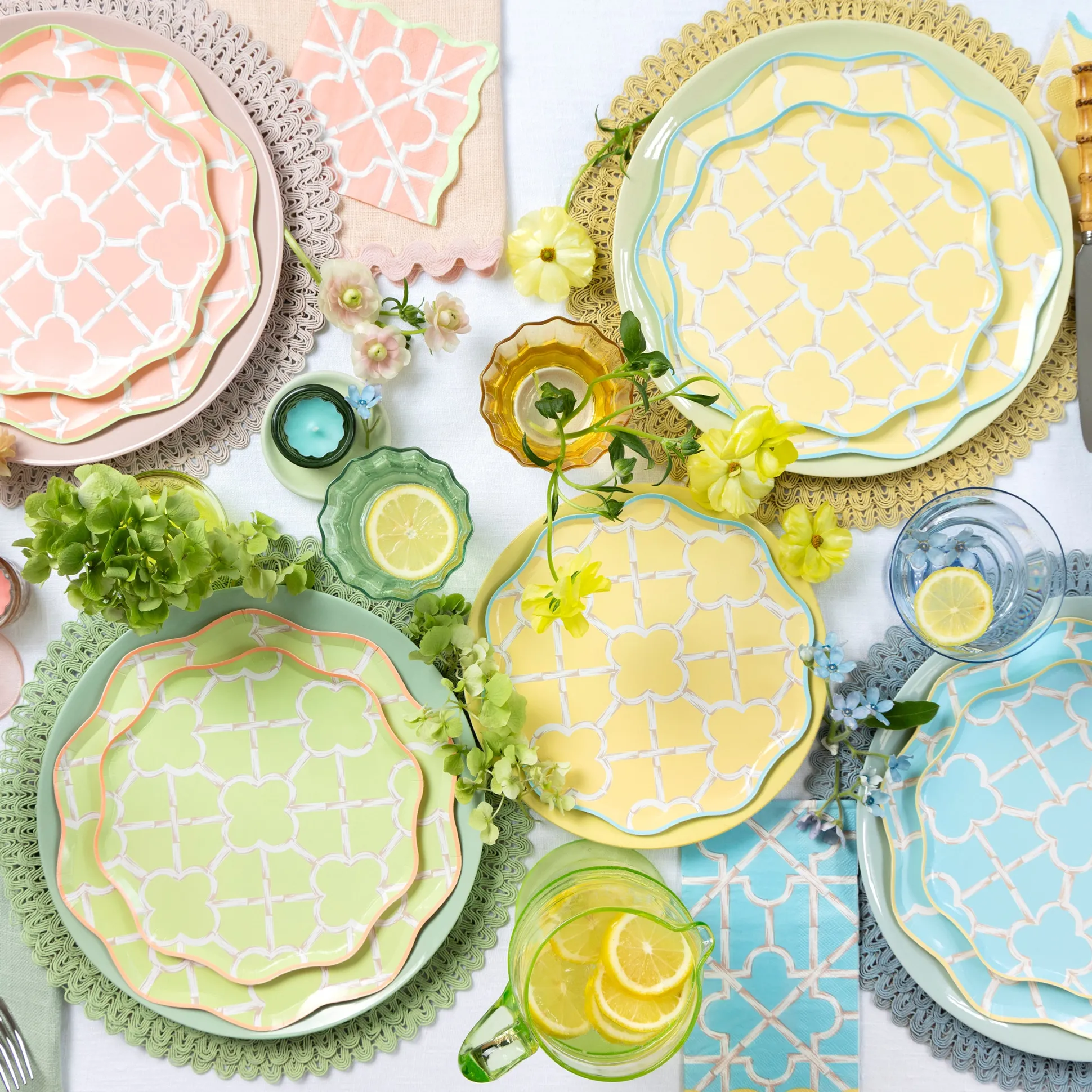 Bamboo Pattern Side Plates (x 8)