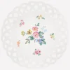 Basketweave Floral Dinner Plates, Set of 8