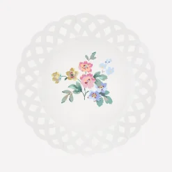 Basketweave Floral Side Plates, Set of 8