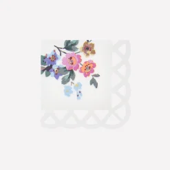 Basketweave Floral Small Napkins, Set of 16