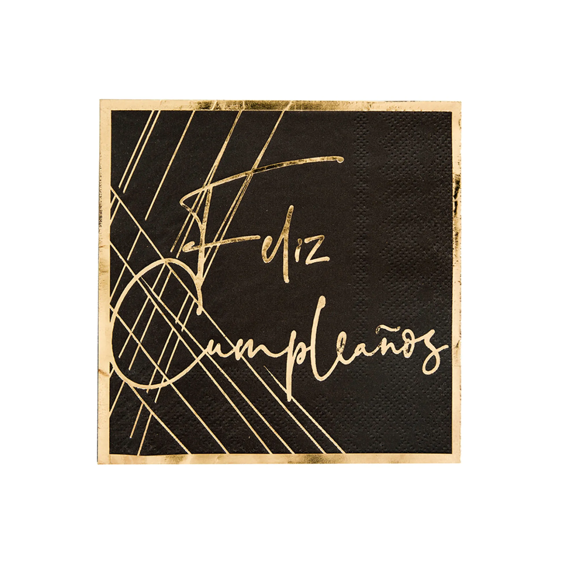 Black Feliz Cumpleaño Cocktail Napkins, Pack of 20