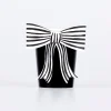 Black & White Stripy Bow Cups, Pack of 8