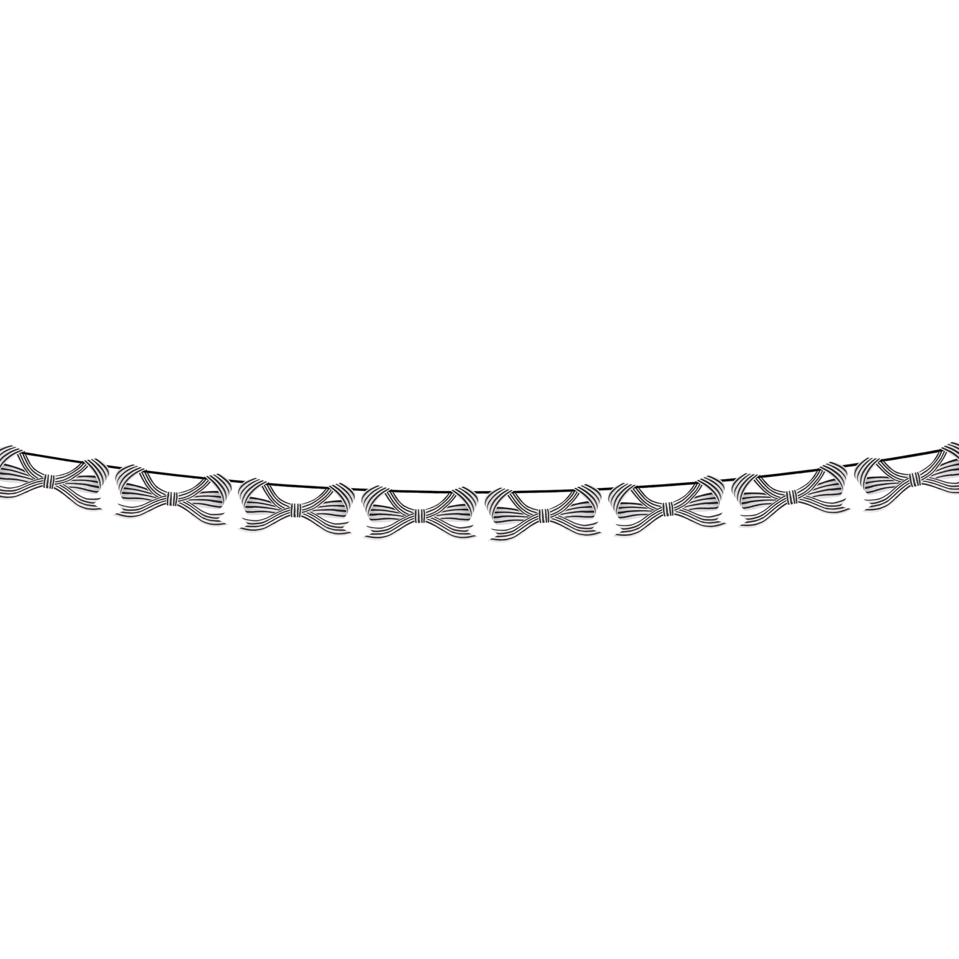 Black & White Stripy Bow Garland