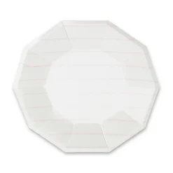 Blush Frenchie Striped Large Plates, Pack of 8