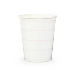 Blush Frenchie Striped 9 oz Cups, Pack of 8