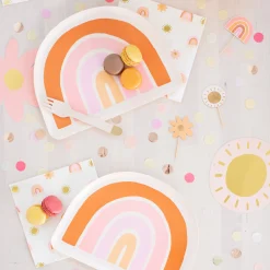 Boho Rainbow Large Plates, Pack of 8