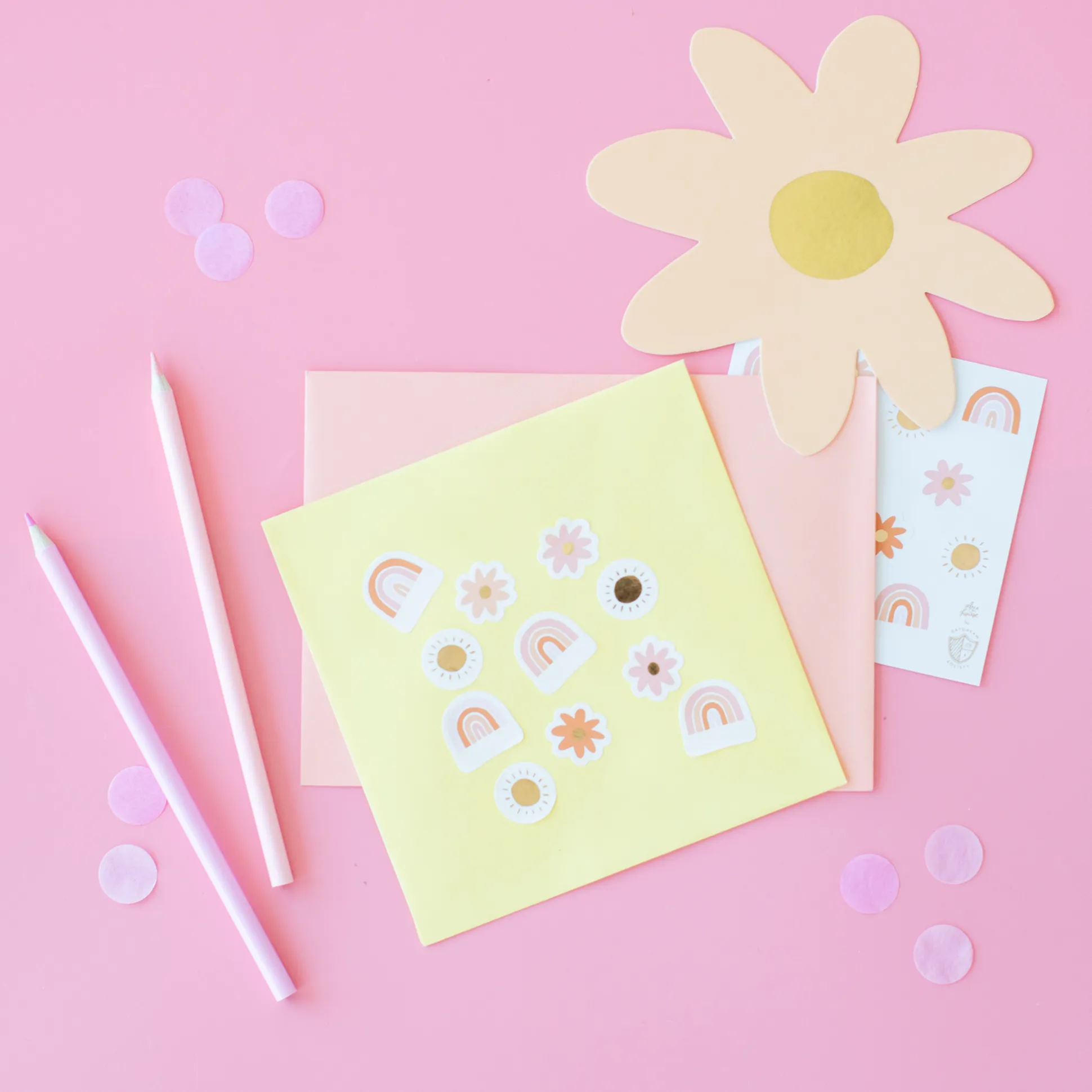 Boho Rainbow Sticker Set, Pack of 4