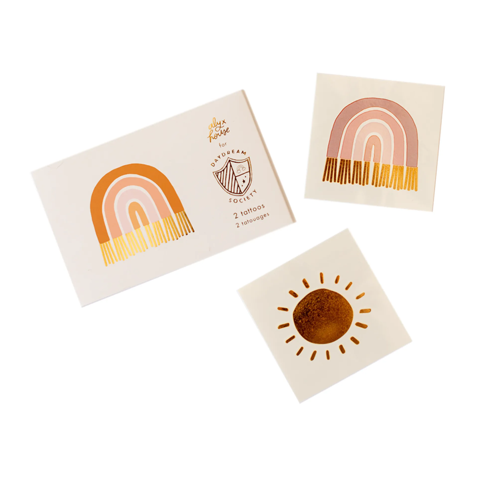 Boho Rainbow Temporary Tattoos, Pack of 2