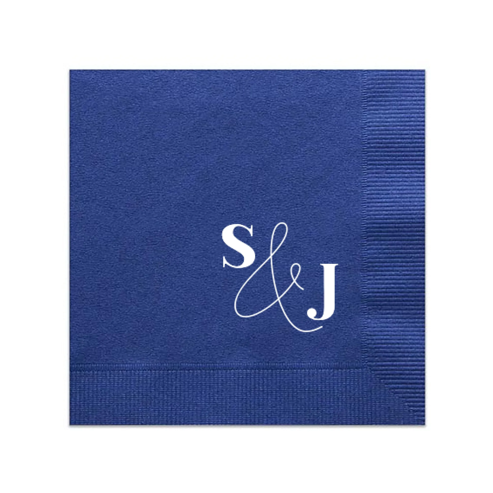 Bold & Modern Initials Personalized Napkin, White Foil