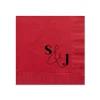 Bold & Modern Initials Personalized Napkin, Black Foil