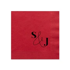 Bold & Modern Initials Personalized Napkin, Black Foil