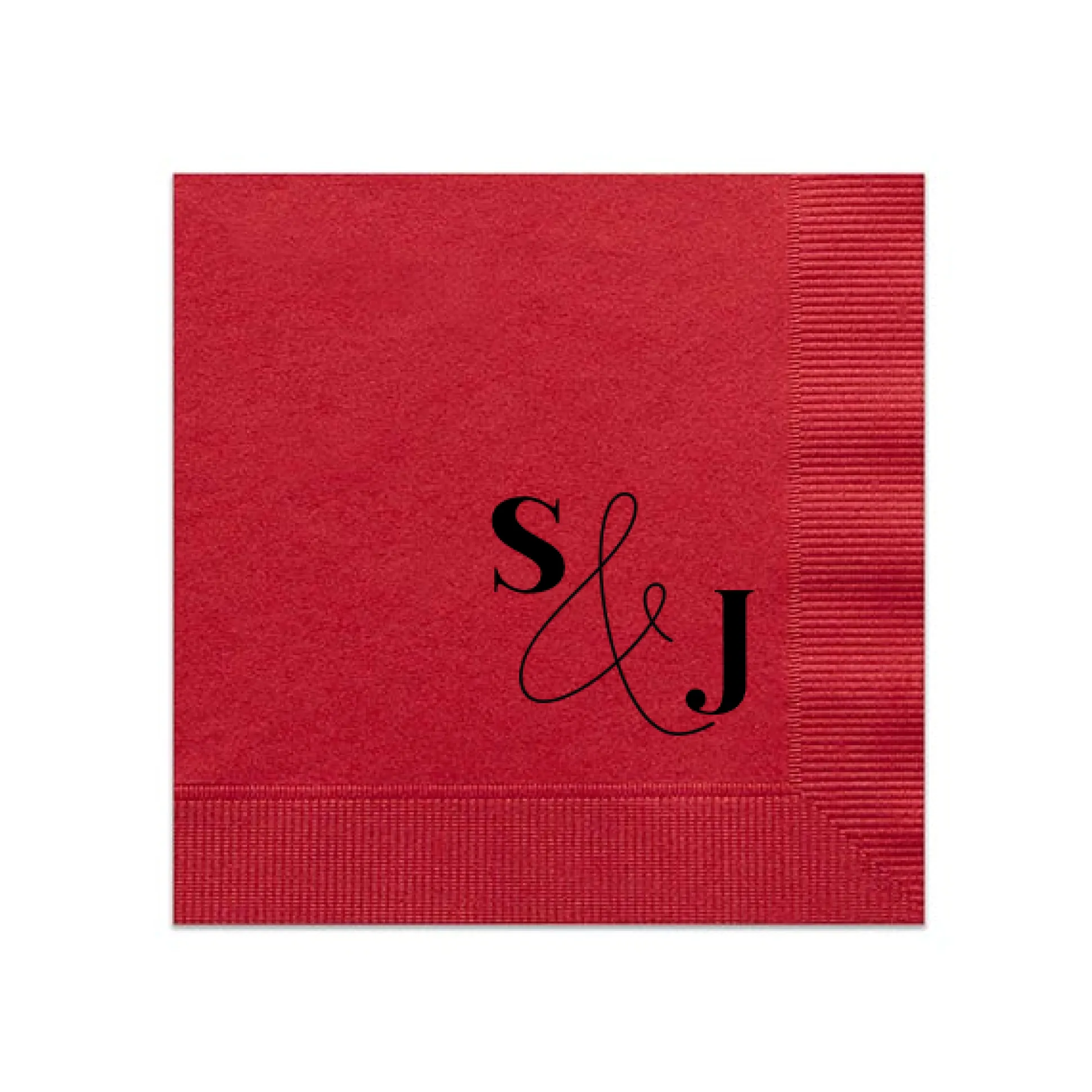 Bold & Modern Initials Personalized Napkin, Black Foil