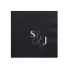 Bold & Modern Initials Personalized Napkin, Silver Foil