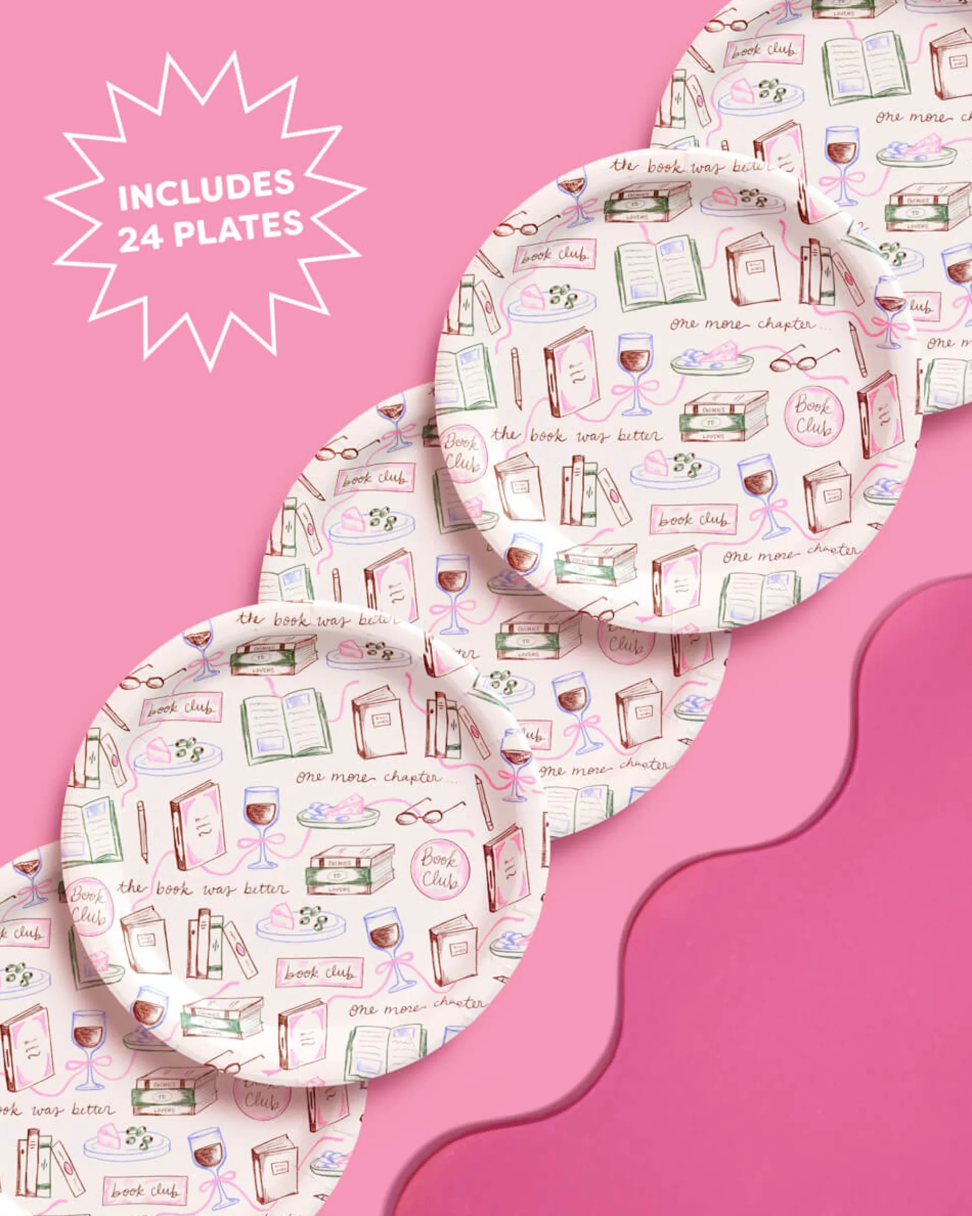 Book Club Plates - 25 paper plates