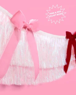 Bow Bliss Banner - layered fringe + velvet bows