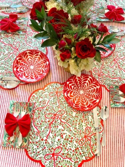 Bow Garden Scalloped Placemats, Pack of 24