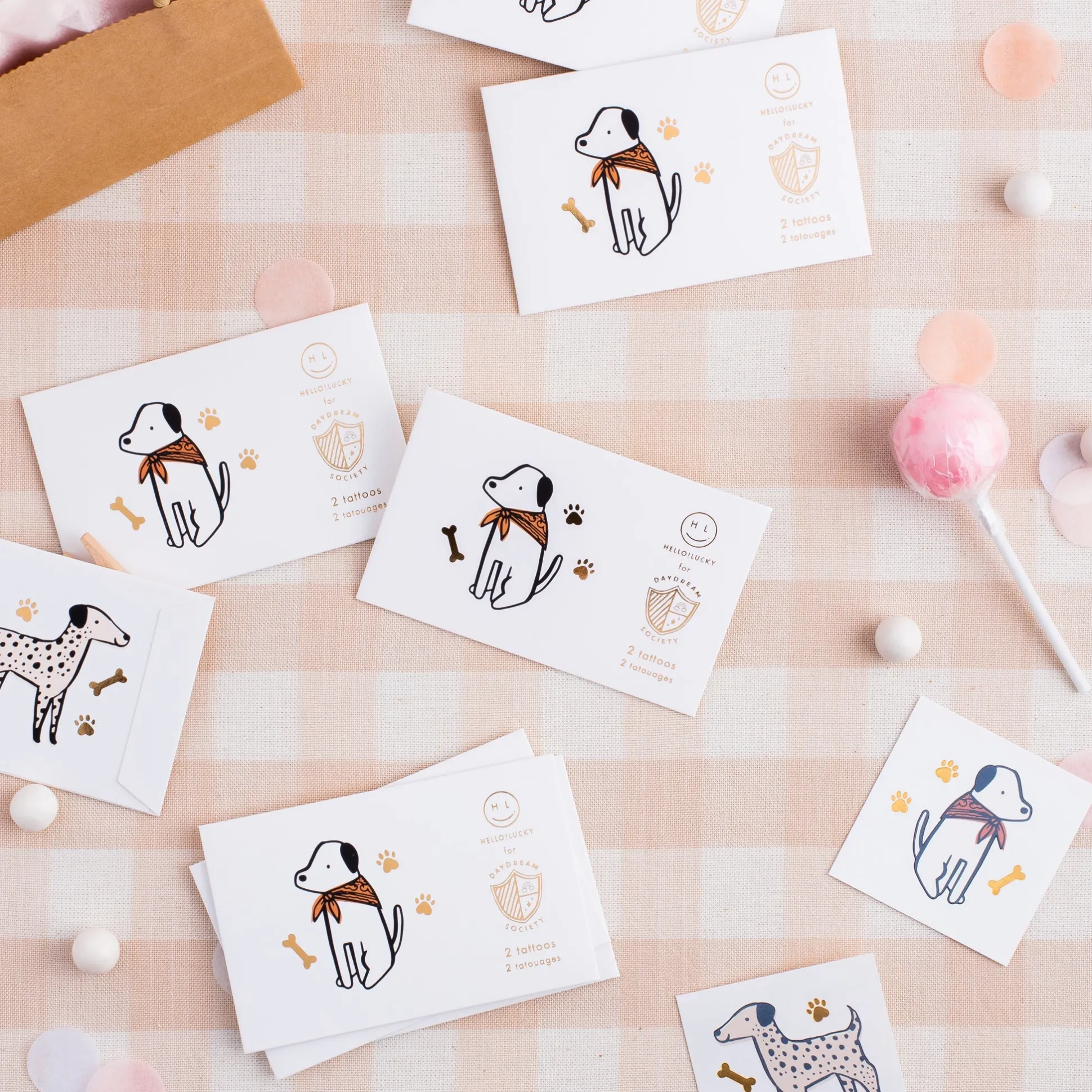 Bow Wow Temporary Tattoos, Pack of 2