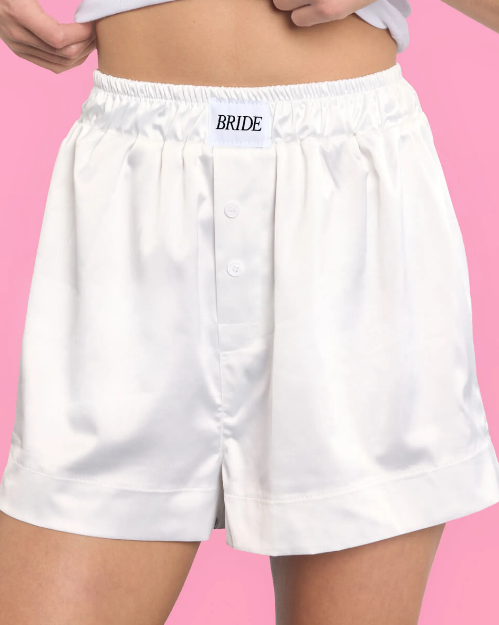 Bride Boxers - white satin shorts