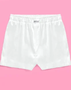 Bride Boxers - white satin shorts