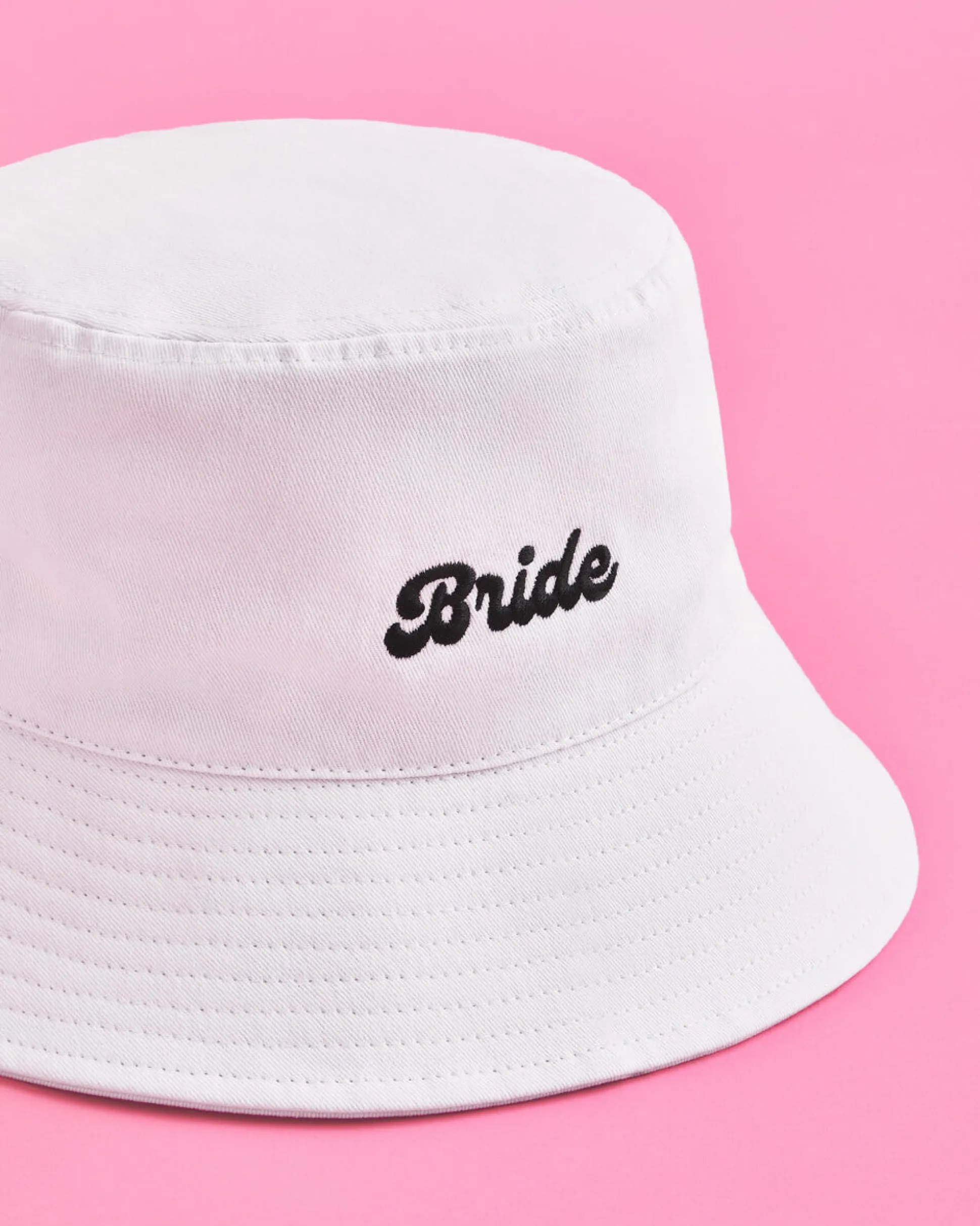 Bride Bucket Hat - Embroidered Cotton Hat