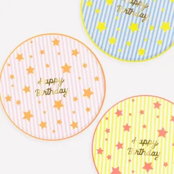 Bright Star Happy Birthday Dinner Plates (x 8)