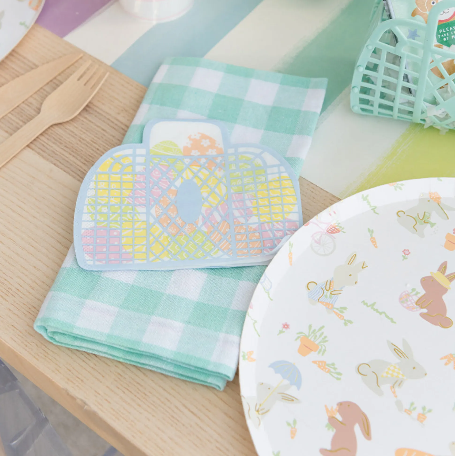 Bunnies In The Garden Large "Basket" Napkins, Pack of 16