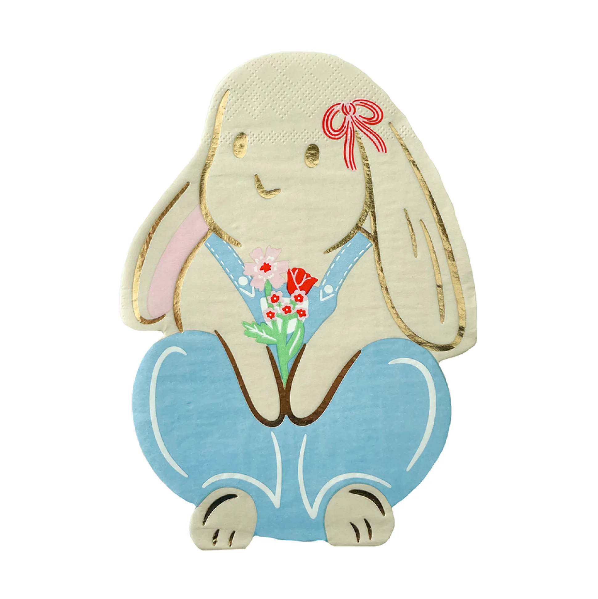 Bunnies In The Garden Overalls Bunny Large Napkins, Pack of 16