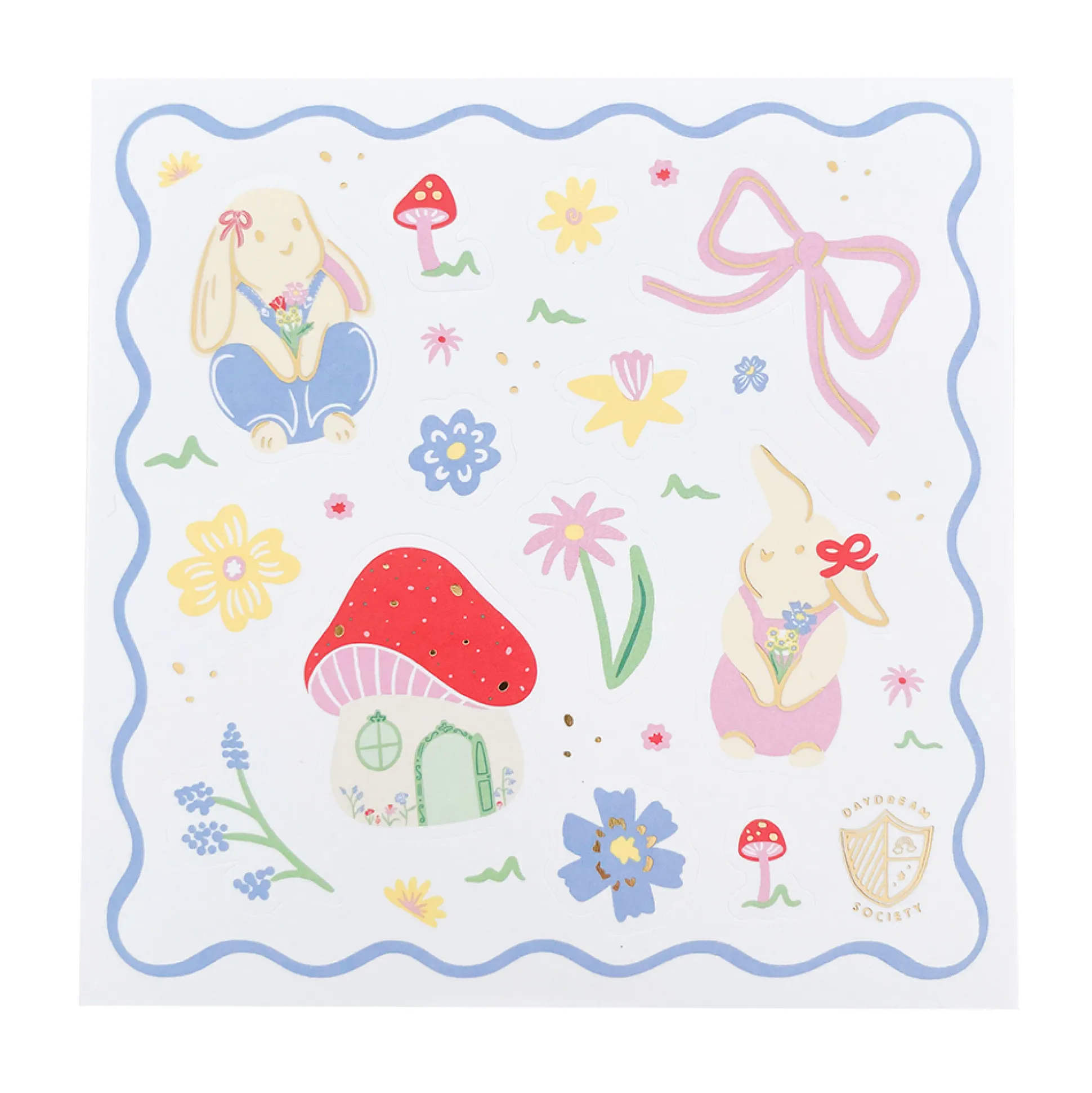 Bunnies In The Garden Overalls Bunny Sticker Set, Pack of 4