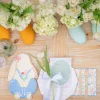 Bunnies In The Garden Overalls Bunny Large Plates, Pack of 8