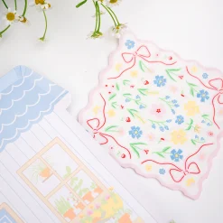 Bunnies In The Garden Pink Floral Petite Napkins, Pack of 16