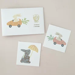 Bunnies In The Garden Temporary Tattoos, Pack of 2