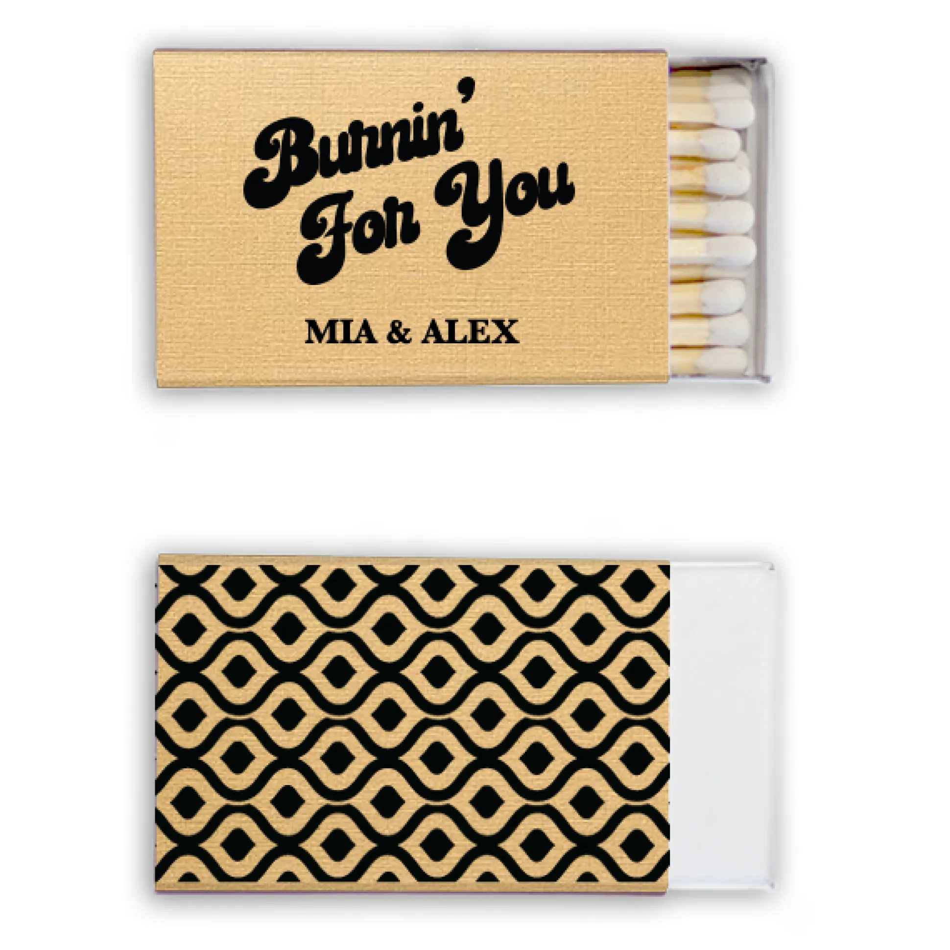 Burnin' For You Custom Matches, Black Foil