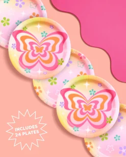 Butterfly Dream Plates - 24 paper plates